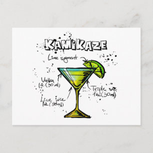 Kamikaze Cocktail Recipe Briefkaart