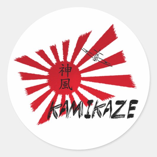 Kamikaze Ronde Sticker (Voorkant)