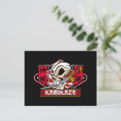 Kamikaze Skull met Japans zwaard Briefkaart (Staand voorkant)