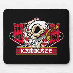 Kamikaze Skull met Japans zwaard Muismat