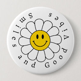 Kamille Bloem Grappig Schattige Trendy Bloemen Des Ronde Button 4,0 Cm