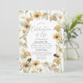 Kamille & Daisies Uitvaartmonument Kaart (Staand voorkant)