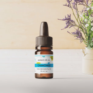 Kamille essentiële oliën geur flesetiket sticker