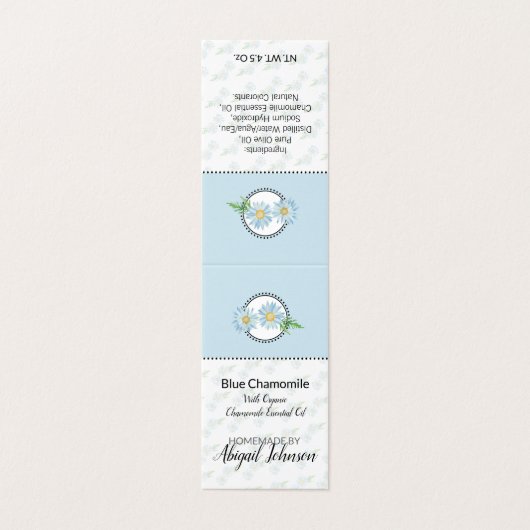 Kamille Thuisgemaakte Bad & Lichaam Etiket | Cadea Kaart (Buitenkant ongevouwen)