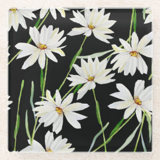 Kamille Waterverf: botanische print Glazen Onderzetter