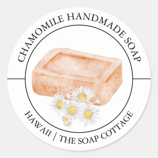 Kamille zeep label (Voorkant)