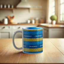 Kamillethee Levendig Geel & Blauw Keltische Strepe