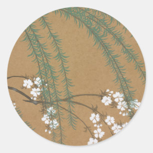 Kamisaka Sekka japan Traditioneel schilderkunst vi Ronde Sticker