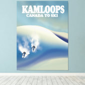 Kamloops Canada naar Ski Canvas Afdruk (Insitu (Houten vloer))