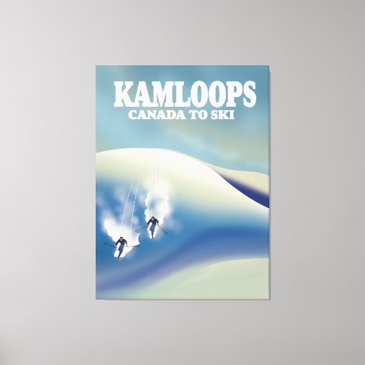 Kamloops Canada naar Ski Canvas Afdruk (Voorkant)