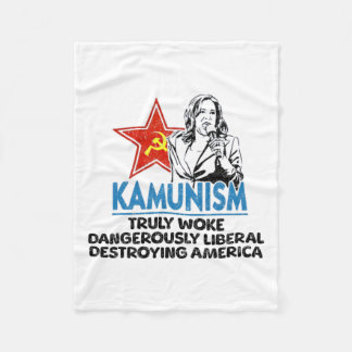 Kammunisme Anti Kamala Stem Trump 2024 Funny Polit Fleece Deken