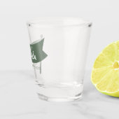 Kamp Bachelorette Berg Groene Vlag Camping Shot Glas (Rechts)
