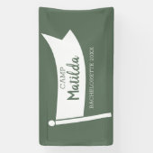 Kamp Bachelorette Bos Groene Camping Vlag Spandoek (Verticaal)