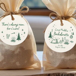 Kamp Bachelorette Camping Hand getekend Schrijven  Bedankjes Labels