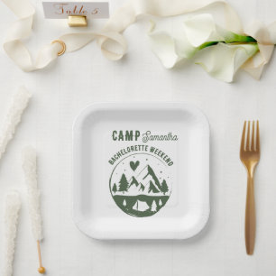 Kamp Bachelorette Feest Camping Bach Weekend Papieren Bordje
