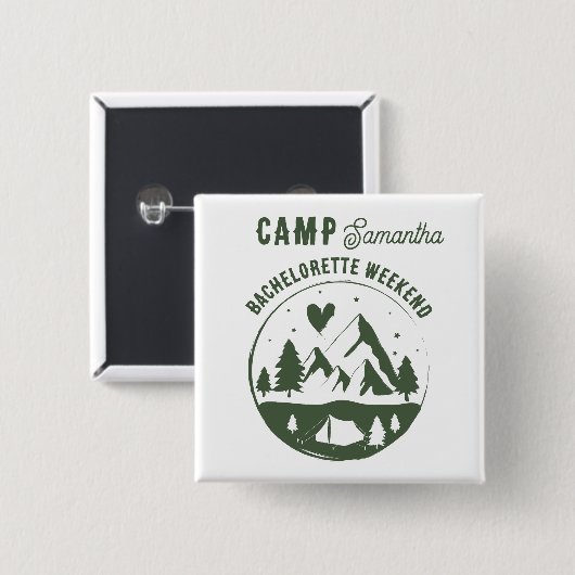 Kamp Bachelorette-feest Camping Bach-weekend Vierkante Button 5,1 Cm (Voorkant /achterkant)