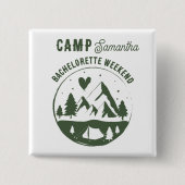 Kamp Bachelorette-feest Camping Bach-weekend Vierkante Button 5,1 Cm (Voorkant)