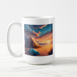 Kamp bij zonsopgang koffiemok