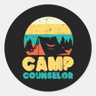 Kamp Counselor Kampeer Directeur Kampeerder Mannen Ronde Sticker