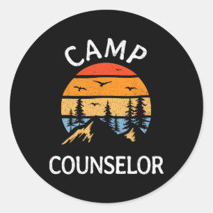 Kamp Counselor Retro Zomer Directeur Kamperend Per Ronde Sticker
