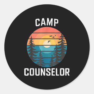 Kamp Counselor T-shirt Kamper Zomer Camping Person Ronde Sticker