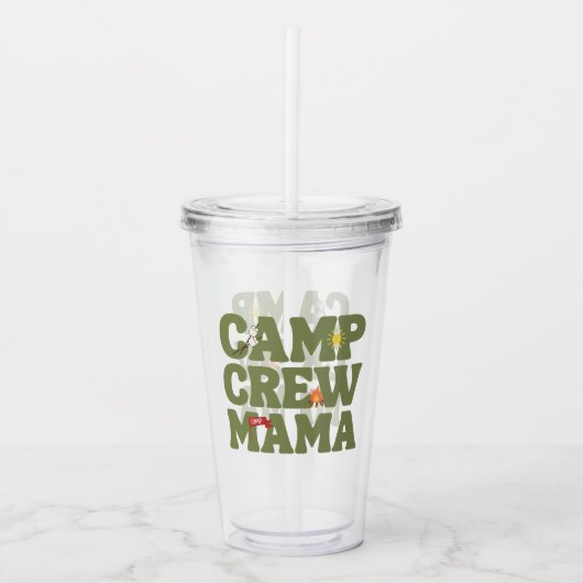 Kamp Crew Mama Kids Verjaardag Acryl Drinkbeker (Voorkant)