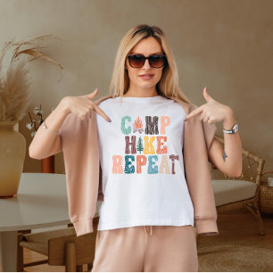 Kamp hike herhaal t-shirt