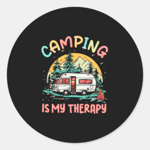 Kamp is therapiekampeer vuur zomer kamp familie ronde sticker
