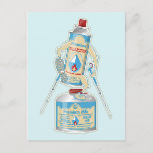 Kamp kachel gasflessen grappig wandelen briefkaart