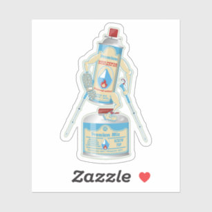 Kamp kachel gasflessen grappig wandelen sticker