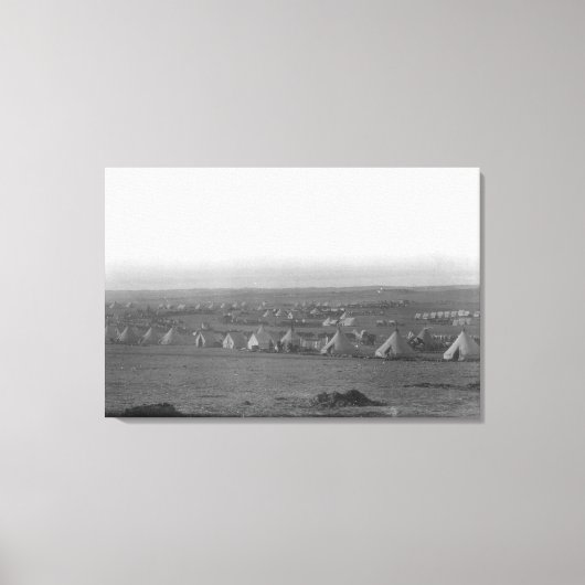 Kamp van de 7e Cavalerie bij Pine Ridge Canvas Afdruk (Voorkant)