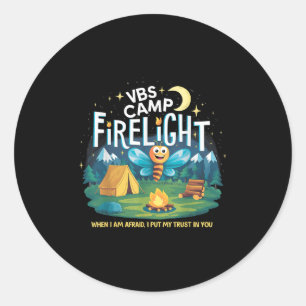 Kamp Vuurlicht VBS Kamp Vakantie Bijbel Schoolbran Ronde Sticker