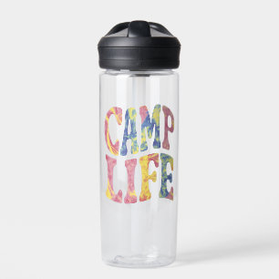 Kamp Zomer Meisjes Kampeer Leven Tie-Die Retro  Waterfles