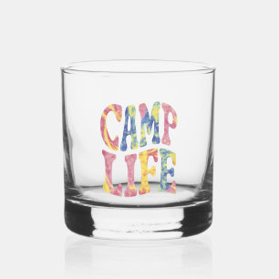 Kamp Zomer Meisjes Kampeer Leven Tie-Die Retro Whisky Glas