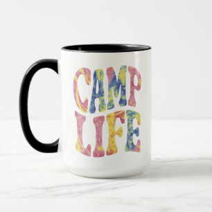 Kamp Zomer Meisjes Kampeerleven Tie-Die Retro  Mok