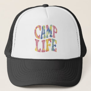 Kamp Zomer Meisjes Kampeerleven Tie-Die Retro Trucker Pet
