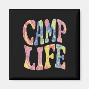 Kamp Zomer Meisjes Kampeerleven Tie-Dye Retro  Magneet