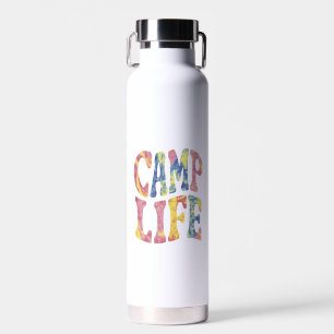 Kamp Zomer Meisjes Kampeerleven Tie-Dye Retro  Waterfles