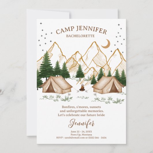 Kampeer Avontuur Weekend voor de Bruid Kaart (Voorkant)