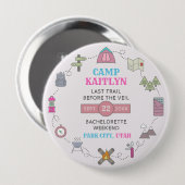 Kampeer Bach Wilderness vrijgezellenfeestje favori Ronde Button 4,0 Cm (Voorkant /achterkant)
