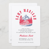 Kampeer Bachelorette Dapper Retro Berg Bruiloft Kaart (Voorkant / Achterkant)