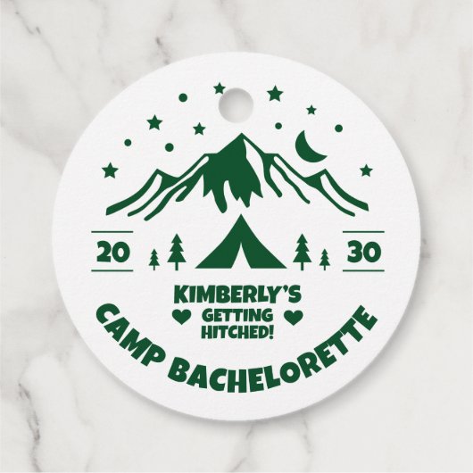 Kampeer Bachelorette Feest Thema Bedankjes Labels (Achterkant)