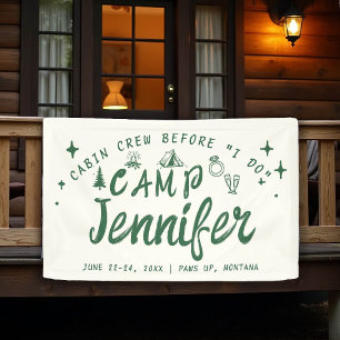 Kampeer Bachelorette Hut Crew Ik Doe Groen Handget Spandoek
