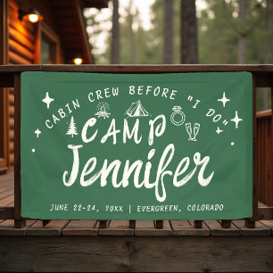 Kampeer Bachelorette Hut Crew Ik Doe Hand Getekend Spandoek