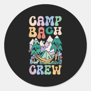 Kampeer bruidsfeest kampeer vrijgezellenfeest kamp ronde sticker