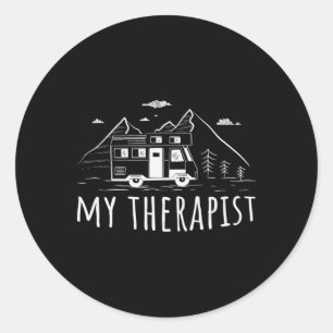 Kampeer Caravan Mijn Therapeut Ronde Sticker