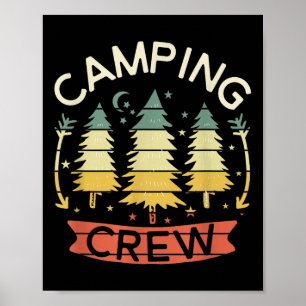 Kampeer Crew T-shirt Kinderen Familie Kampeer Shir Poster