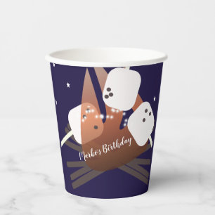 Kampeer Marshmallows Sterren Buiten Papieren Bekers