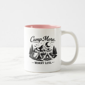 Kampeer Meer, Maak Je Minder Zorgen Camping Koffie Tweekleurige Koffiemok