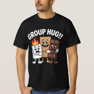 Kampeer S'mores Sfeer Grappige Groepsknuffel Campi T-shirt